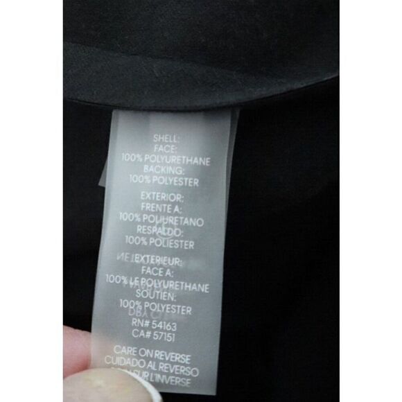 Calvin Klein Women Sz 10 Black PU Leather Sheath Dress w/Gold Waist Detail - Picture 4 of 13